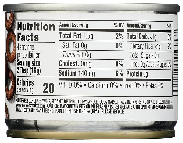 365 BY WHOLE FOODS MARKET, RIPE SLICED OLIVES, 2.25 OUNCE