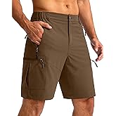 Pudolla Men's Hiking Cargo Shorts 9"/7"/11" Lightweight Outdoor Shorts for Men Trip Golf Camping Casual with 5 Zipper Pockets