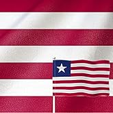 YongFoto Liberia Flag 1x1.5ft Double Sided Burlap Liberian National Banner Four Sided Stitched Vivid Color Durable UV Fade Resistant Weatherproof Garden Square Outdoor Bedroom Celebration Pole Sleeve