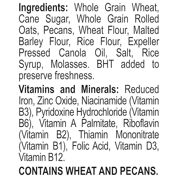 GREAT GRAINS CRUNCHY PECAN BREAKFAST CEREAL, NON GMO PROJECT VERIFIED, HEART HEALTHY, LOW SATURATED FAT, WHOLE GRAIN CEREAL, 19 OUNCE