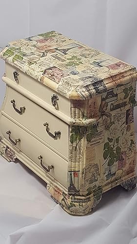 Shabby Chic Jewellery Box Mini Chest Of Drawers Paris Vintage