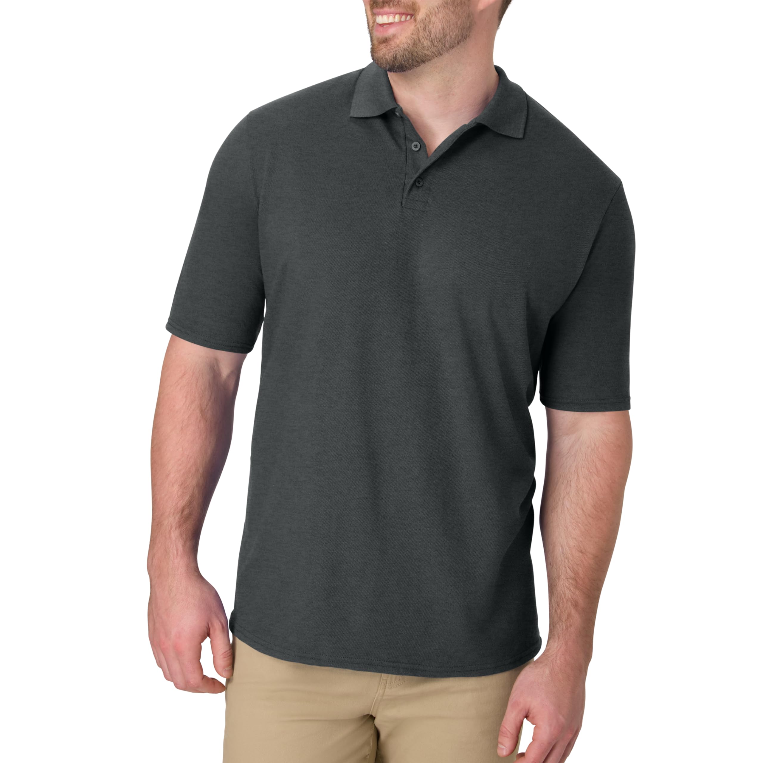 Hanes mens Short Sleeve X-temp W/ Freshiq Polo