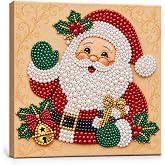 Pearl and Diamond Art Kits for Adults, Christmas Decor, Framed Decorations | Framed Christmas Wall Decor, 10 x 10 in, DIY Indoor Christmas Decorations, Christmas Craft Gift for Adults(Santa Claus 1)