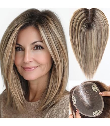 Amazon.com : meralona Hair Toppers for Women Real Human Hair  display picture 2