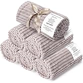 Moukeren 6 Pack Employee Appreciation Gifts Textured Thank You Blankets Bulk, 50 x 60 Inch Fuzzy Cozy Blankets with Inspirational Quote, Soft Flannel Throws for Teachers Nurses(Camel)