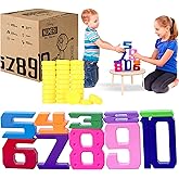 Skoolzy Number Blocks & Counting Coins 44 Piece Set, Toddler Toys Preschool Learning Activities Montessori Toys for Ages 18 M