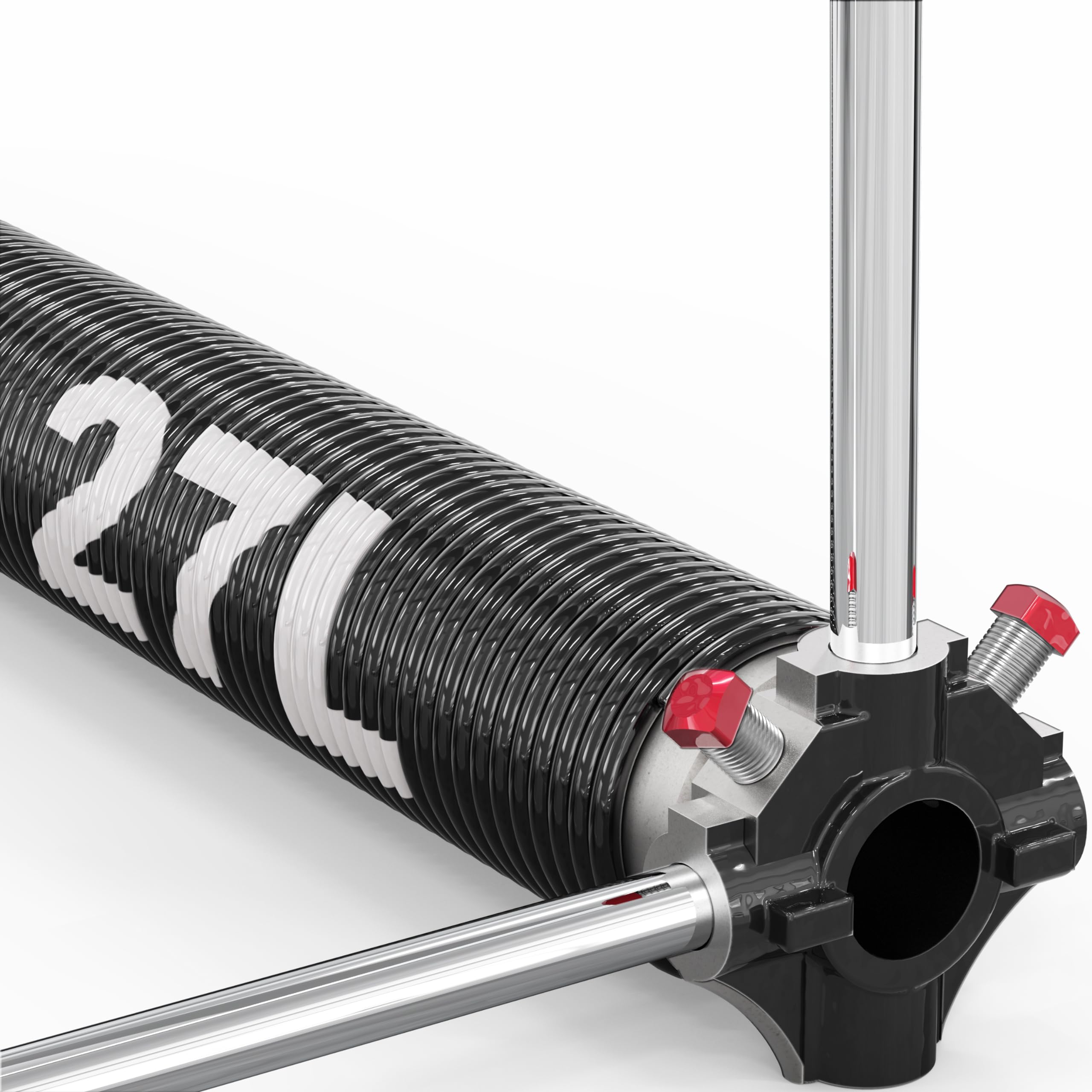 Blesseras 225 x 27 Left Hand Wound Garage Door Torsion Spring with Non-Slip Winding Bars, 0.225 X 2'' X 27'', Left-Wound for Right Side, Black Winding Cone, Single Pack Image