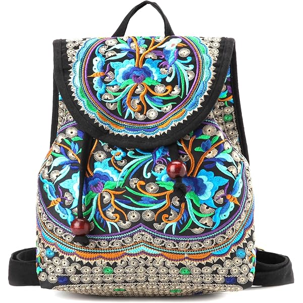 Black Embroidered Sugar Skull Mini Vegan Backpack Sling Bag Colorful Amazon.com: Sugar Skull Day of the Dead Backpack Purse Set  main image 4