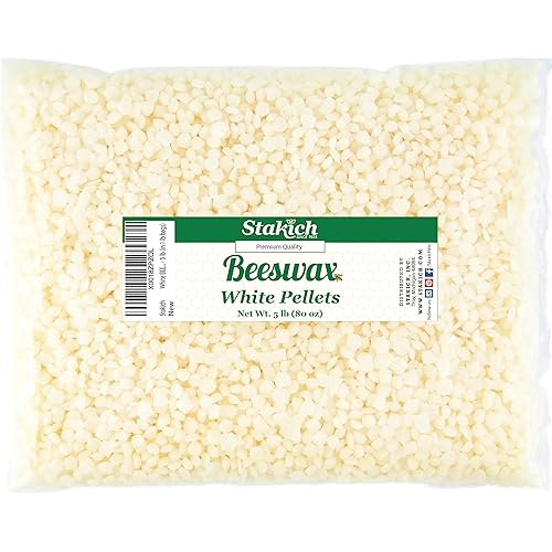Stakich White Beeswax Pellets - Natural, Cosmetic Grade - 5 Pound (in 1 Pound Bags)