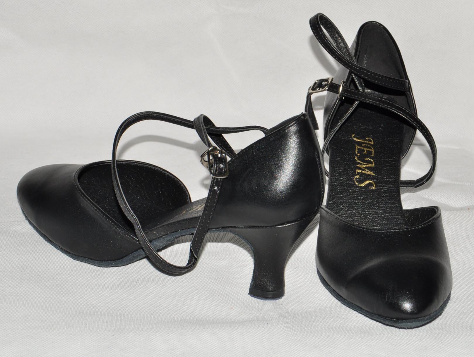 black leather ladies ballroom dance shoes closed toe size 3.5 bianca