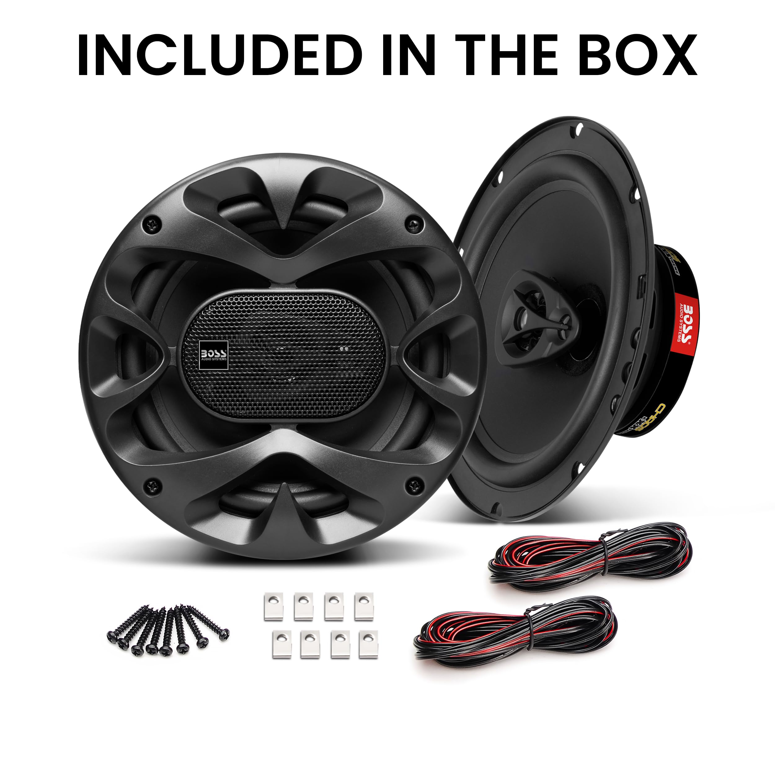 BOSS Audio Systems CH6530B Chaos Series 6.5 Inch Car Door Speakers - 300 Watts Max (per Pair), Coaxial, 3 Way, Full Range, 4 Ohms, Sold in Pairs, Bocinas para Carro