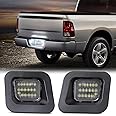 LED License Plate Light Compatible with 2003-2018 Dodge Ram 1500 2500 3500 Accessories License Plate Lights Assembly Replacement Pickup Truck Tag Lamp Smoke Lens 6000K White