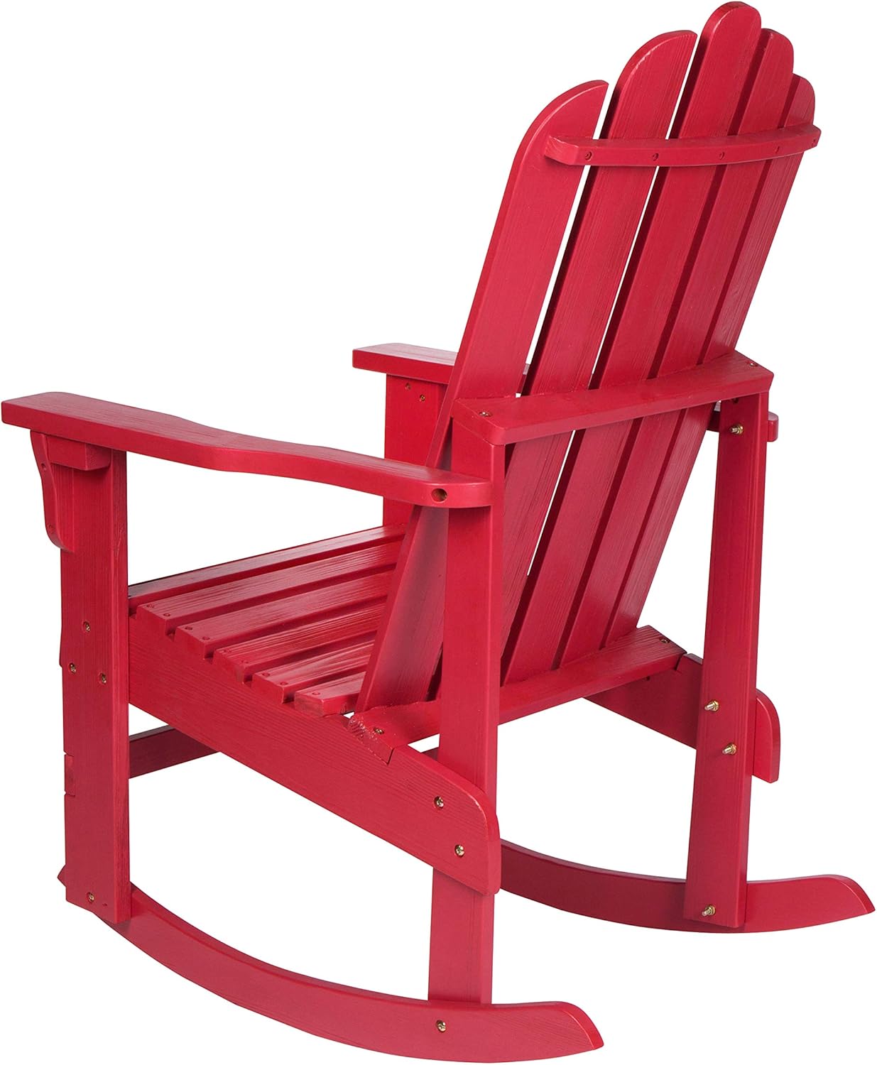 Shine Company 4699CR Marina II Porch Rocker with Hydro-TEX Finish, Chili Red Rocking Adirondack Chair : Garden & Outdoor