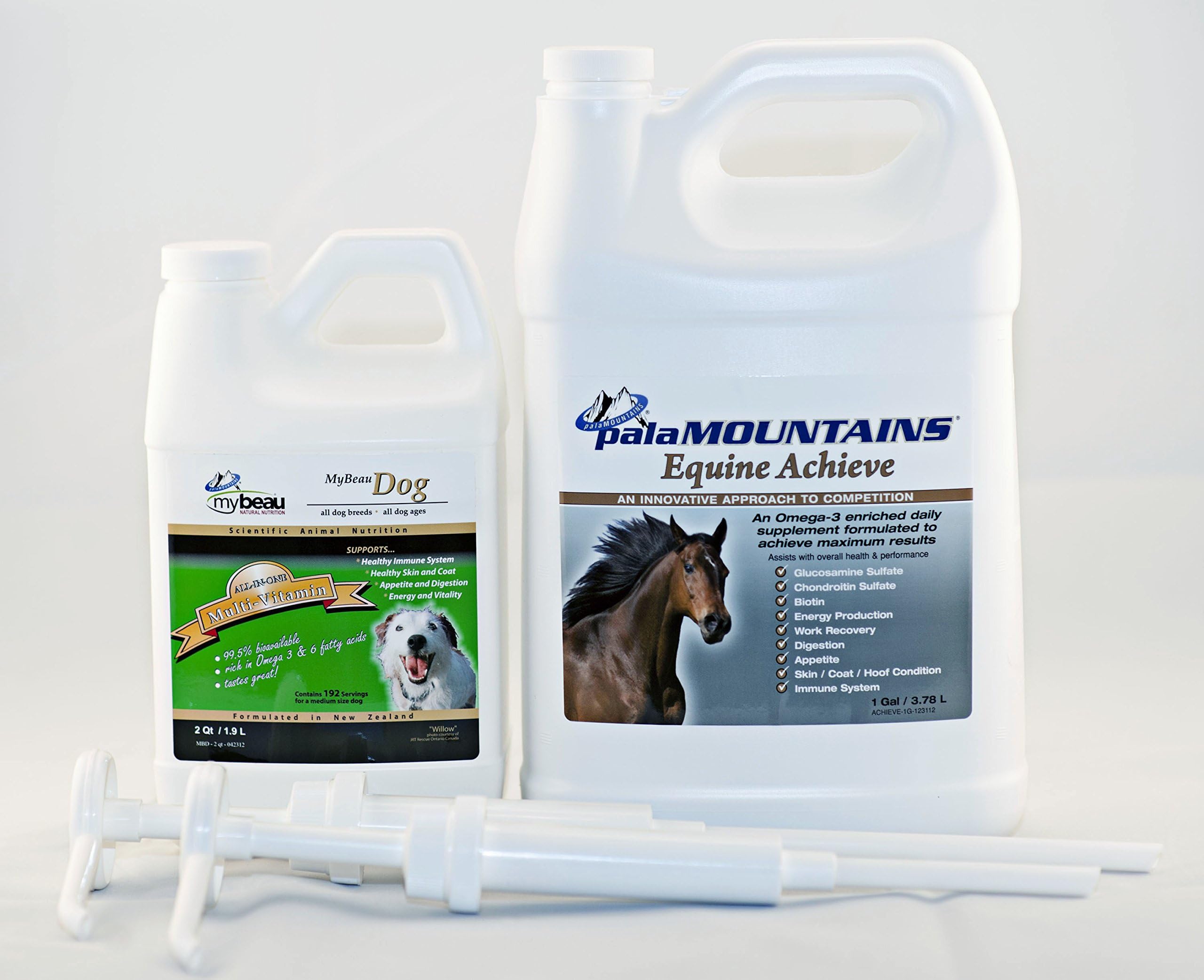 MyBeau & palaMOUNTAINS Companion Package K with Dog All-in-One Multi-Vitamin and Equine Achieve Supplements
