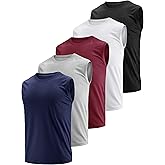 Men's Dry Fit Moisture Wicking 3 & 5 Pack Tech Quick Dry Sleeveless Shirts Mesh Crew Active Athletic Tank Tops