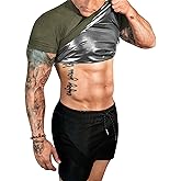 FUXERT Sauna Shirt for Men Sweat Sauna Suit for Gym Exercise Compression Shirt Workout Shapewear