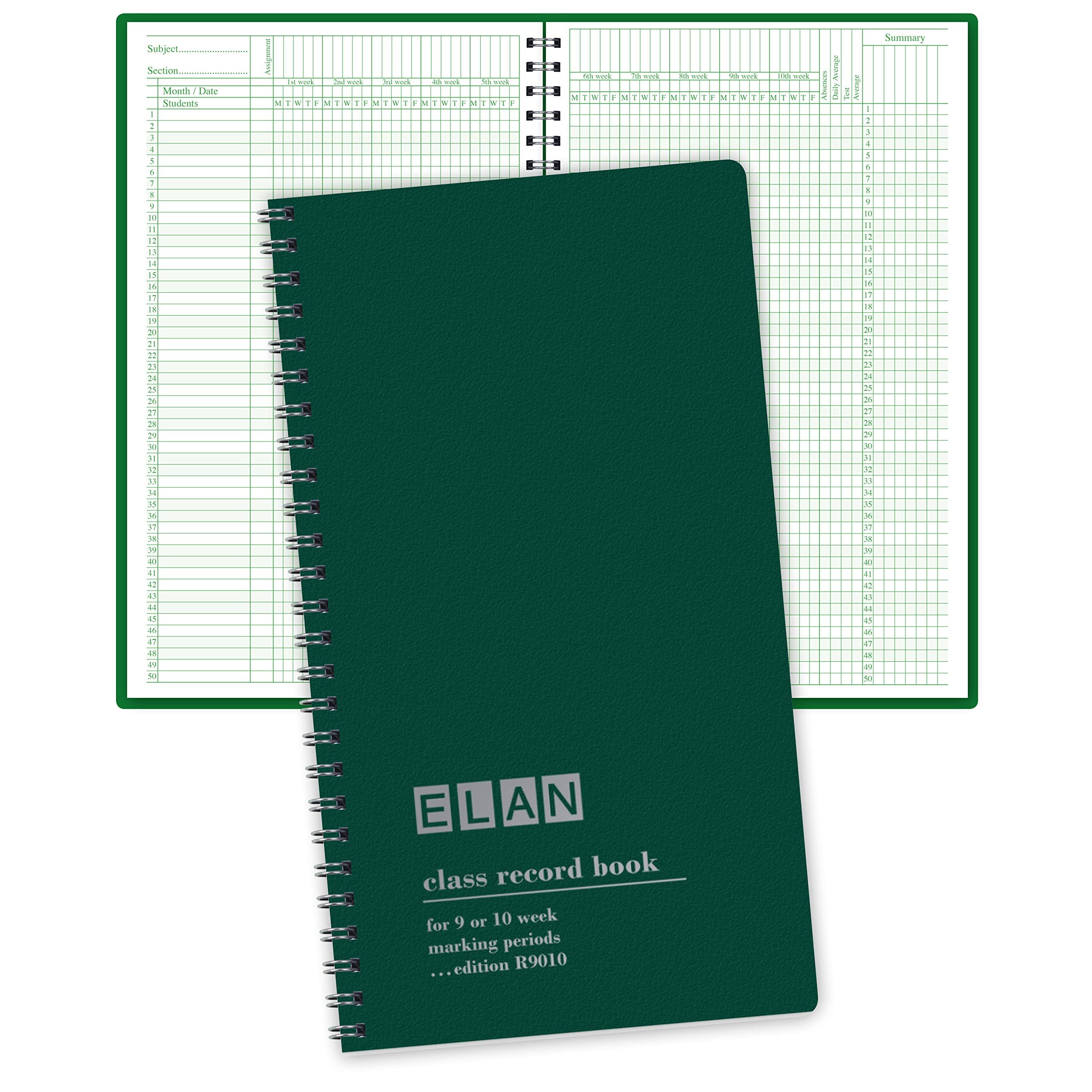 Photo 1 of Elan Publishing Company Class Record Book for 9-10 Weeks. 50 Names. Smaller Size 7" x 11" (R9010)