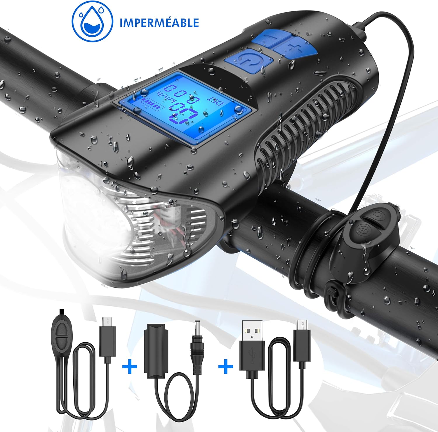 Lampe de poche LED pour vélo avec 3 modes d'éclairage