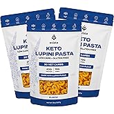 Aviate Keto Pasta Elbows - Low Carb (3g Net) Lupini Noodles, High Protein (20g), Gluten-Free, Made with Lupin Flour, Plant Based Vegan, Keto-Friendly, Low Carb - Macaroni Elbows (8oz) (Pack of 3)