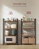 VASAGLE 4-Tier Bookshelf Steel Frame Rustic Brown 30x66x120 cm LLS60BX view 6