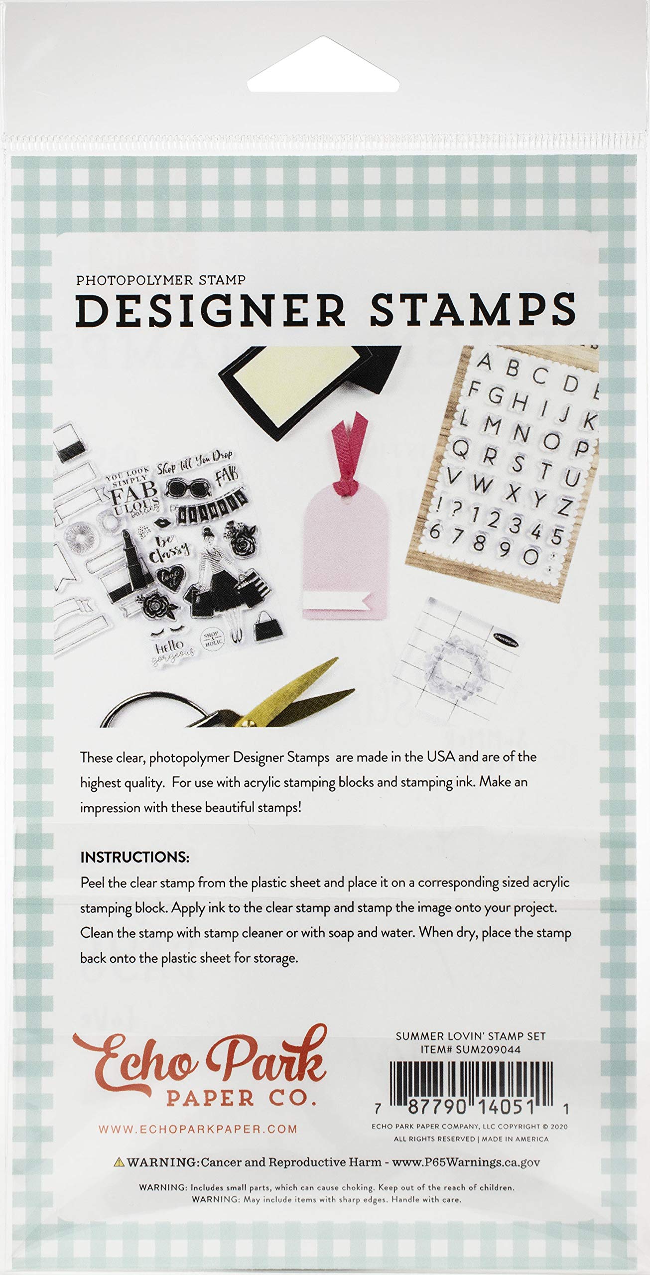 ECHO PARK PAPER COMPANY Stamps SUMR, Summer Lovin', Summertime, One Size