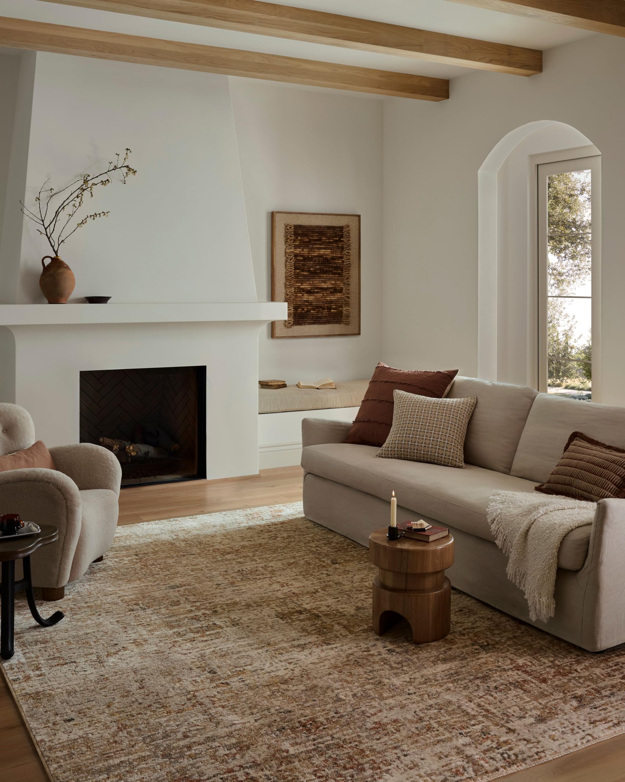 Photo 1 of (used)(please see all images) Loloi Nellie Collection NEL-02 Natural/Sunset 11'-6" x 15'-7" Area Rug