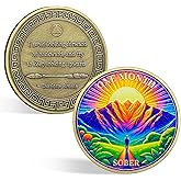 CHURYUML 1 Month Sobriety Coin 30 Day Chip Non-Religious AA Coins One Month Sobriety Gifts for Women Men Original AA Medallions Sober Token Alcoholics Anonymous Addiction Recovery Gift