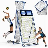 JIRTEMOT 7x4 FT Volleyball Rebounder Net &ndash; Adjustable Solo Training Equipment for Backyard, Beach &amp; Outdoor, Heavy-Duty 45-Layer Net with 5 Angles, 4 Ground Stakes &amp; Accuracy Target Belt