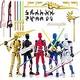 Falandi 5-Pack T13 Titan Action Figure Already Assembled, Multi-Colored Titan 13 Action Figure Set with Laser Saber 3D Printed T 13 Lucky Robo Dummy Nova 13 Action Figures, Figura de acción t13