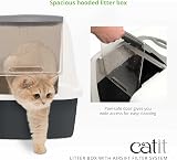 Catit Large Hooded Grey Litter Box with Airsift Filter System view 4