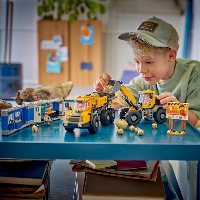 City Kipplaster und Schaufellader Spielzeuge - Baustellenfahrzeuge mit funktionierenden Funktionen und 3 Minifiguren - STEM Geburtstagsgeschenk für Jungen ab 8 Jahren - 60494 — Foto 8 von 8