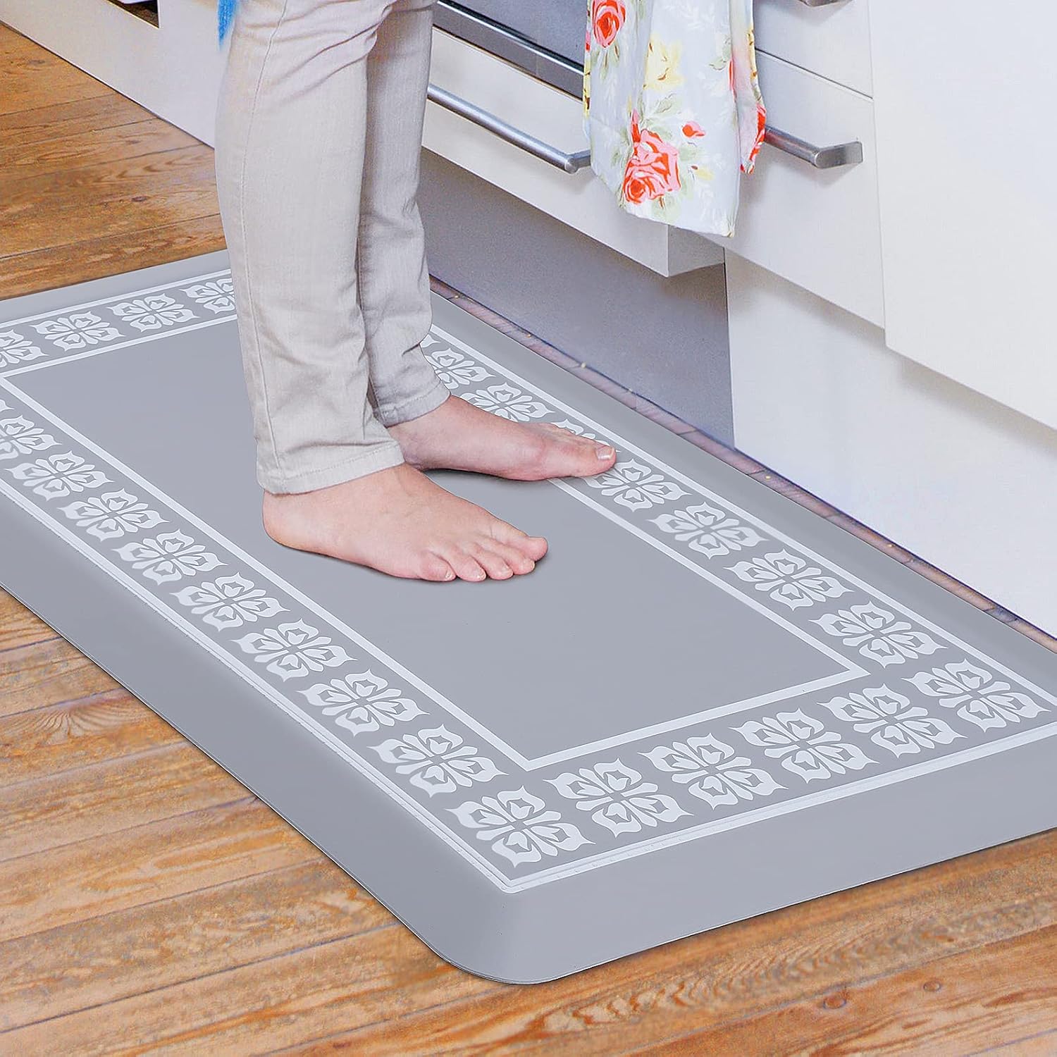 Kitchen Floor Mat Cushioned Anti-Fatigue Comfort Mat- Memory Foam Massage Bathroom Mats and Rugs, Thick Waterproof Standing Desk Mats for Kitchen Sink, Floor Home, Office and Garage, 30”x20”