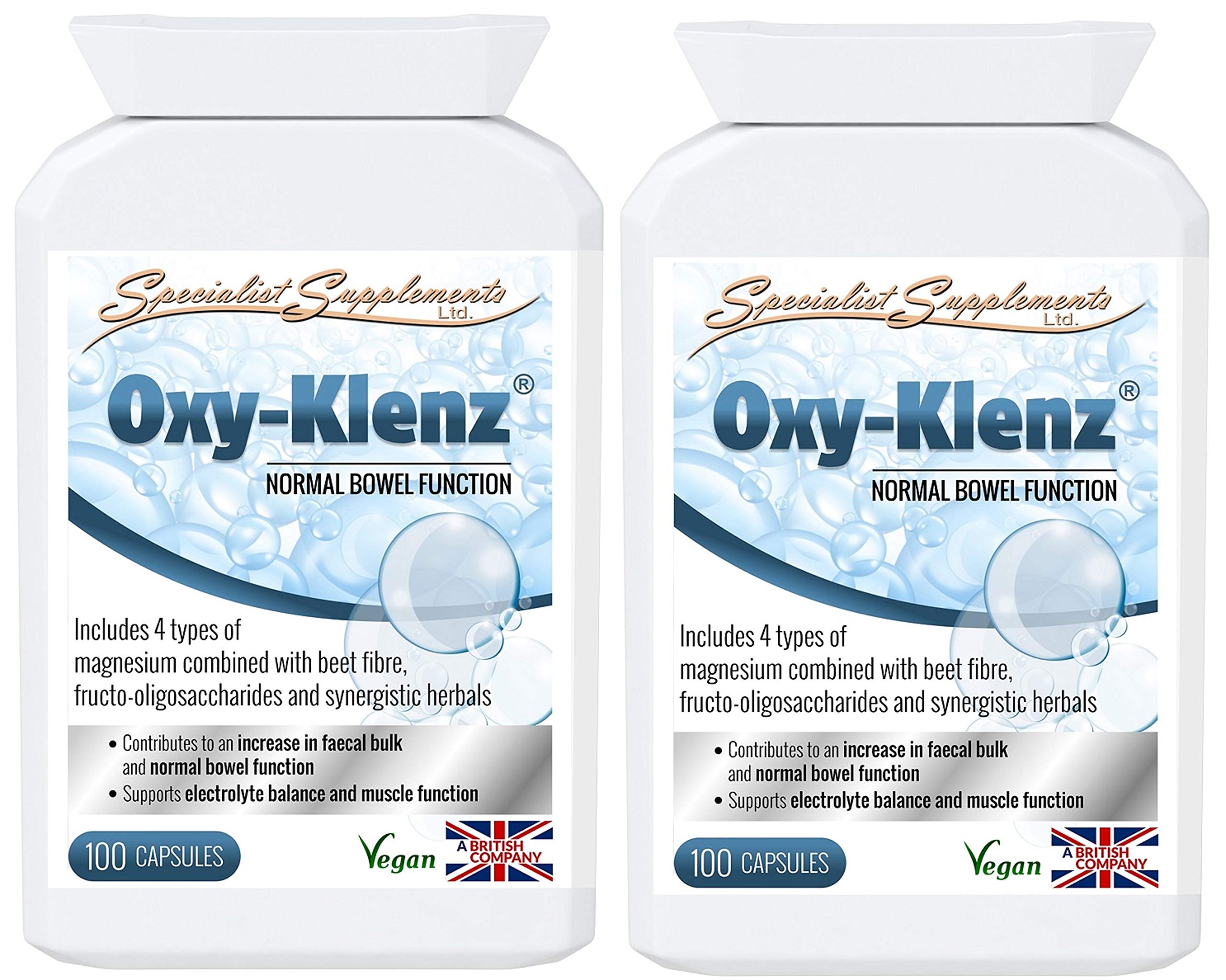Specialist Supplements Oxy-Klenz Healthy Bowel Function 100 Capsules (Pack of 2)
