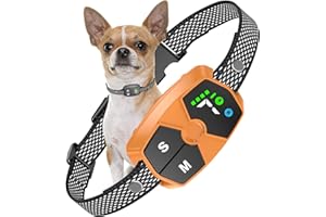 Dog Bark Collar, JeaTone Bark Collar for Large Medium Small Dogs, Smart Anti Barking Collar with 7 Adjustable Sensitivity, IPX7 Weatherproof, 4 Training Modes, Orange
