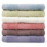 INFICRIME 6 Pack Washcloths, 100% Cotton Wash Cloths, 13x13 Inch Multicolor | Highly Absorbent and Fast Drying Soft Feel wash cloth, Machine Washable Face Cloths for Bathroom, Kitchen, Gym, Daily Use