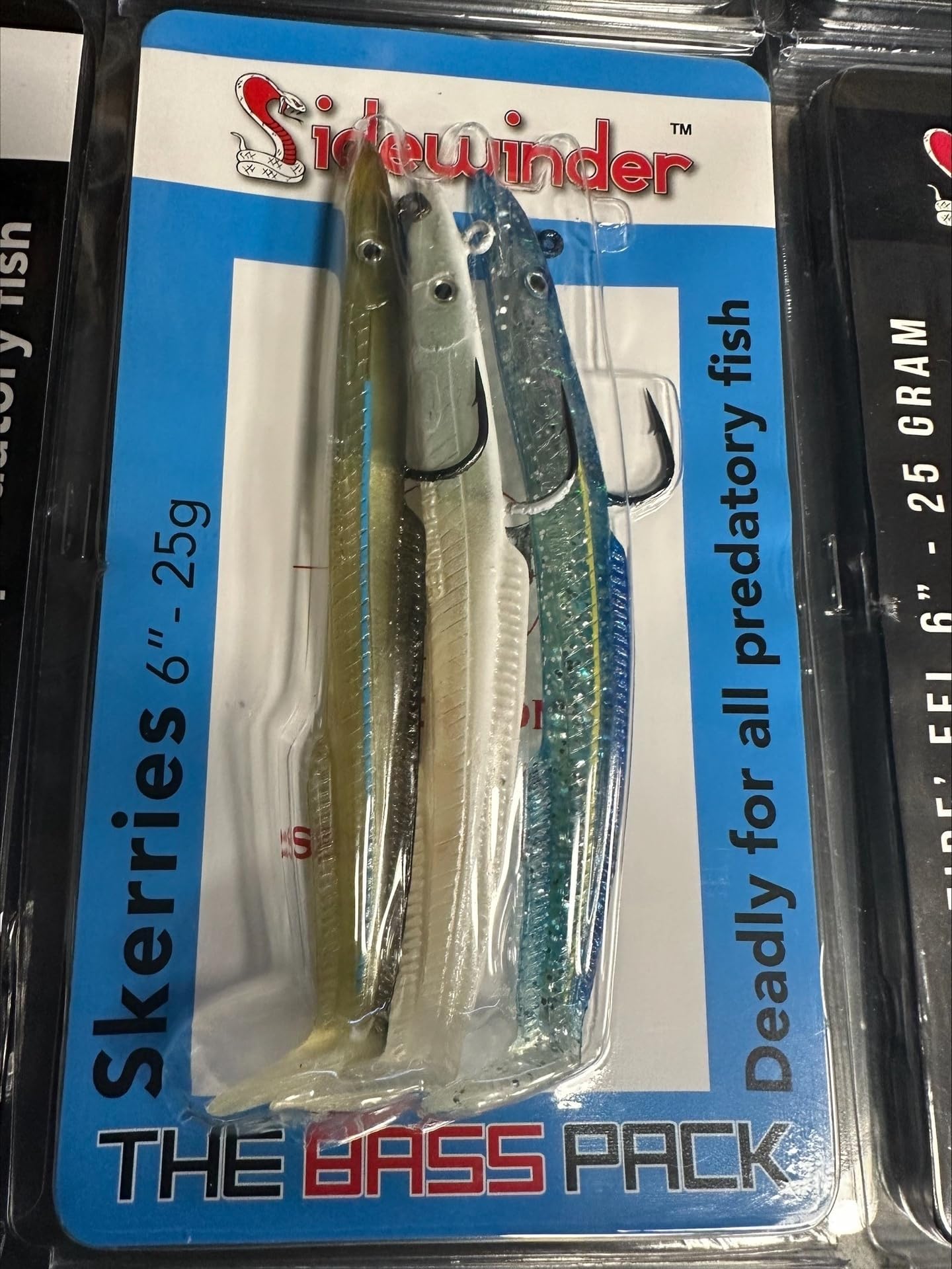 Sidewinder 4 Inch - 10g x 4, 6 Inch - 25g x 3 Bass Sandeel Pack