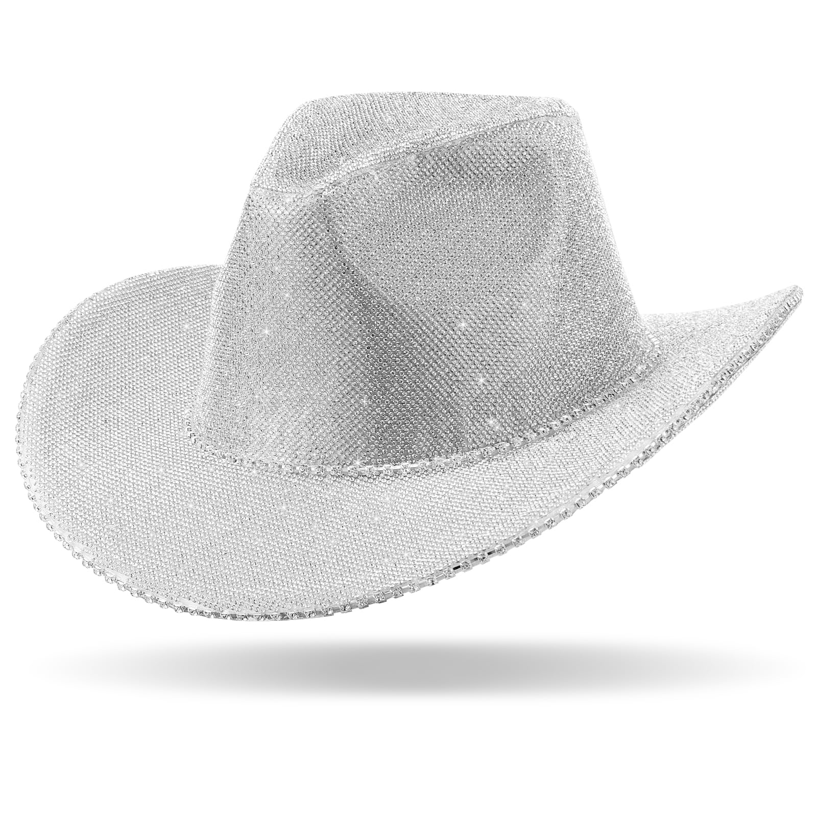 Photo 1 of Hercicy Rhinestone Cowboy Hat with Diamond Fringe Bling Cowgirl Hat With Western Wide for Cosplay Wedding