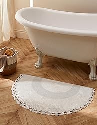 Savi Home Half Circle Bohemian Bathroom Rug with