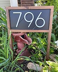 White Address Numbers - 5 Inch Modern Floating