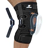 Hinged Knee Brace for Meniscus Tear, Knee Brace for Women and Men with Removable Side Stabilizers and Patella Gel Pad, Knee Support for Knee Pain , ACL, MCL, PCL, Arthritis, Injury or Surgery Recovery