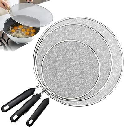 APLUMTREE 3-Piece Stainless Steel Splatter Guard Set - 9.8/11.4/13 Inch