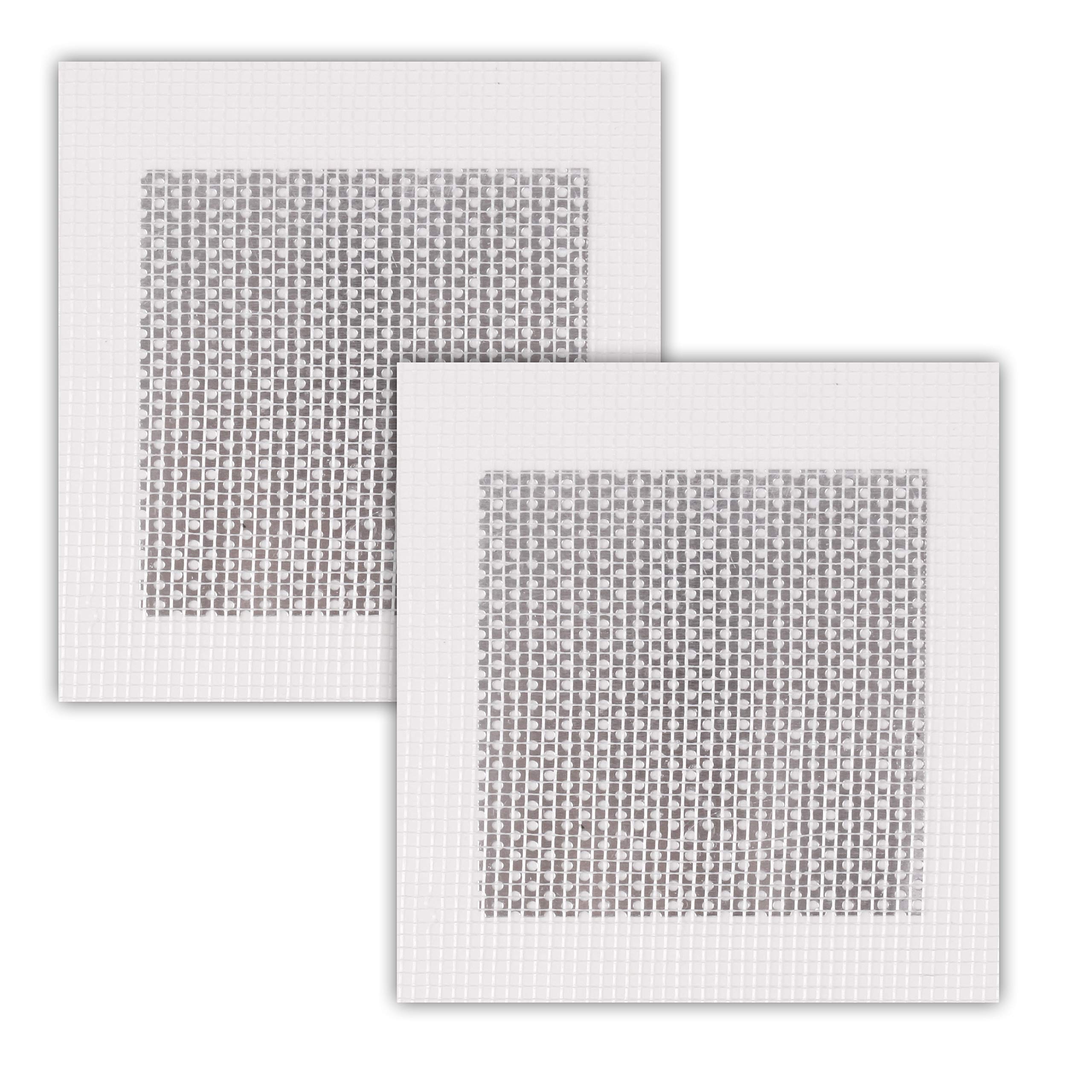2X Adhesive Sticky Mesh Wall Patches - 10cm x 10cm - Repair Holes in Damaged Plasterboard Wall & Ceilings