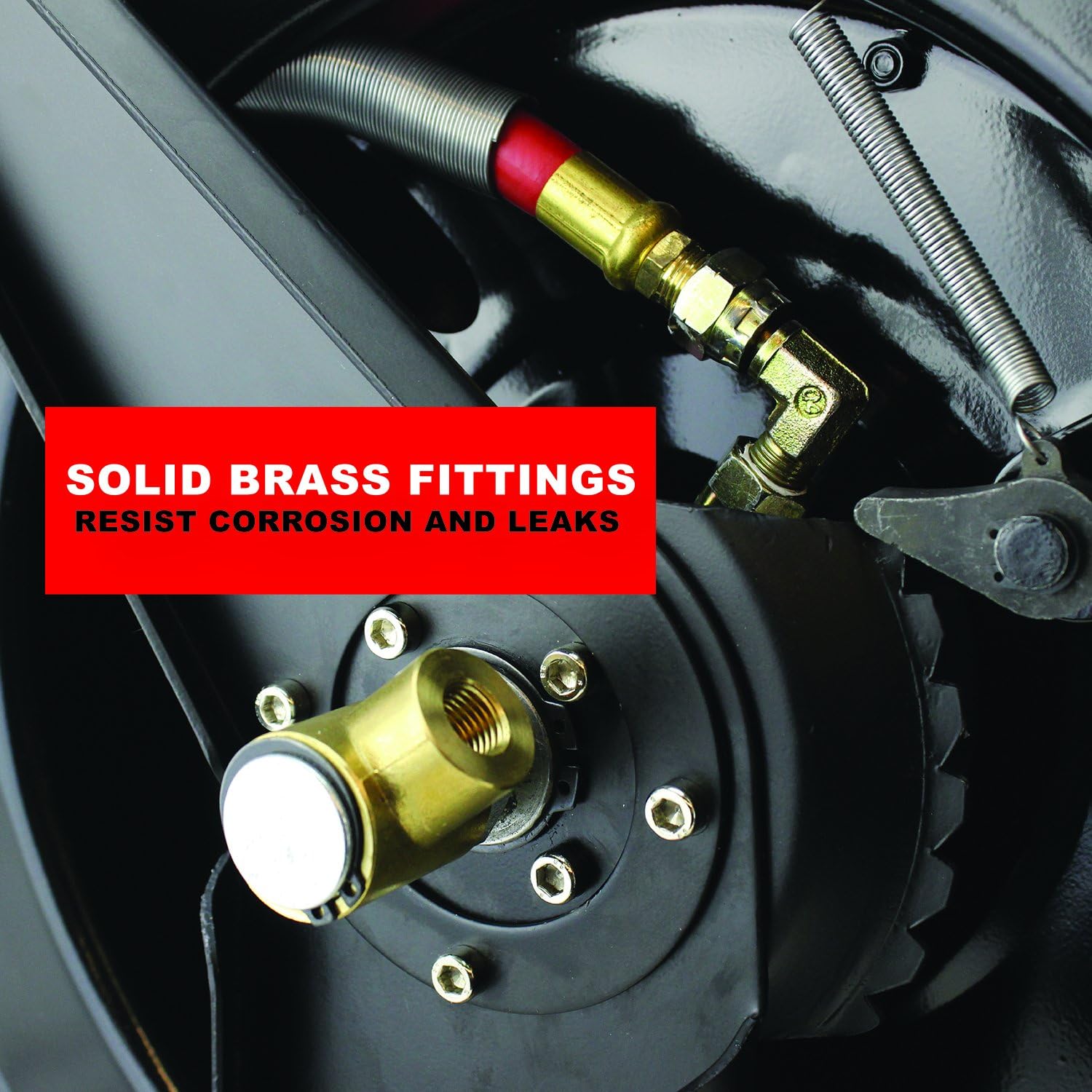 Milton 2780-50D - Steel Dual Arm Auto-Retractable Air Hose Reel, 1/2" x 50 ft. Rubber Hose - 300 Max PSI - - 