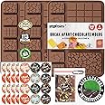 RUGVOMWM 9 in 1 Silicone Break Apart Chocolate Bar Mold with Plastic Bags and Thanks for the stickers,Non Stick Homemade Protein and Energy Bar Mould - 113pcs
