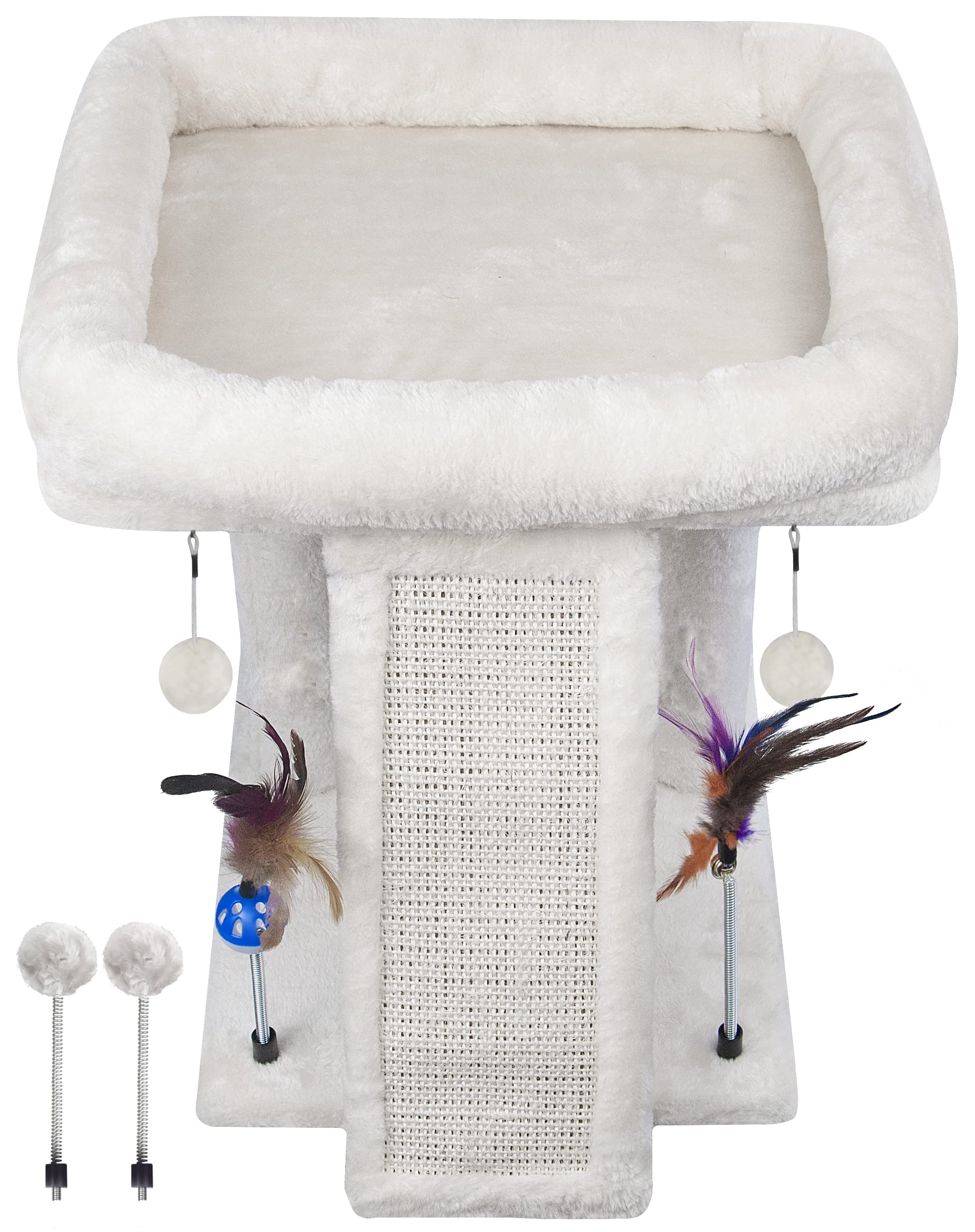 Photo 1 of TWDEPART Cat Tree Cat Tower with Cat Scratching Post for Indoor Cats,Activity Centre Climbing Tree Cat Furniture with Playful Toy Balls,Beige