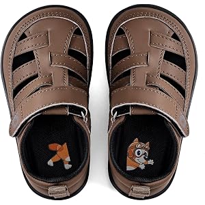Toddler Boys Girls Wide Toe Sandals Barefoot Summer Shoes with Hook-loop | Wide toe box, flexible zero-drop sole and closed-t