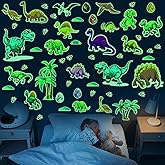 110 Pcs Dinosaur Wall Decals Stickers - Glow in The Dark, Removable, Colorful Dinosaur Self-Adhesive Wall Stickers for Ceiling Kid Nursery Living Room Classroom Birthday Decoration