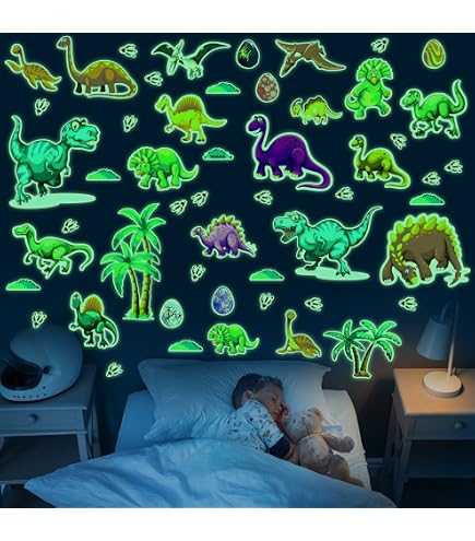 Glow In The Dark Dinosaurs Butterfly Decorations Wall...