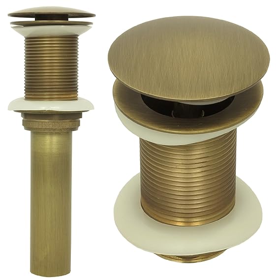 Ablaufgarnitur Waschbecken ohne Überlauf Abflussventil Abflussgarnitur Ablaufventil Abfluss Pop up Stöpsel Ventil Braun