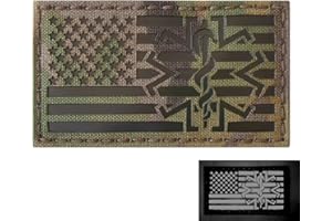 TACTICAL FREAKY Multicam Infrared IR USA American Flag EMS Medic Paramedic 3.5x2 Tactical Morale Fastener Patch